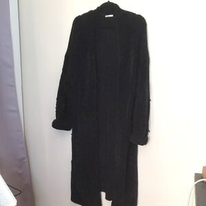 Black, Oversized, Knit Cardigan